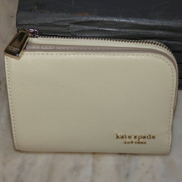 kate spade new york Devin Small Compact Wallet Sweet Cream - Picture 1 of 16